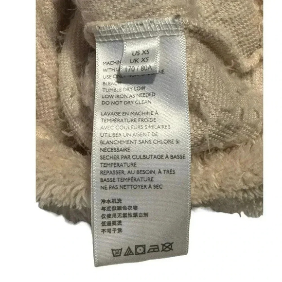 Urban Outfitters Size XS‎ Sherpa Cream And Black Hooded Cropped Sweater - Picture 5 of 6